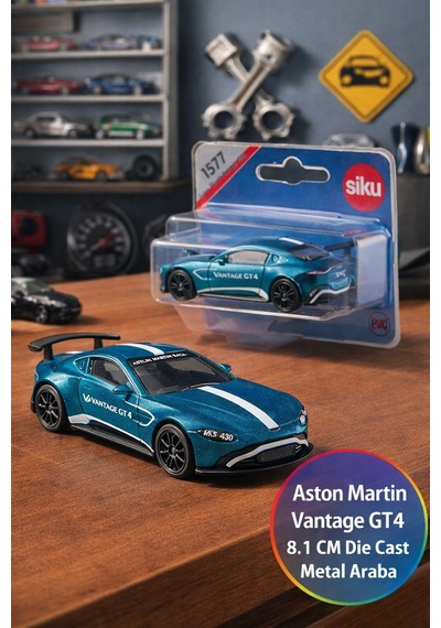 Siku Aston Martin Vantage Gt4 Metal Lisanslı Koleksiyonluk Model Araba Yarış Arabası Orijinal 8.1 Cm
