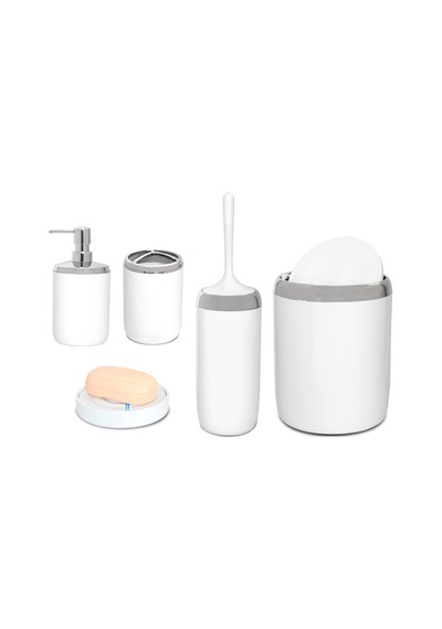 Lima Xl Krom Dekorlu Banyo Seti/beyaz Diğer