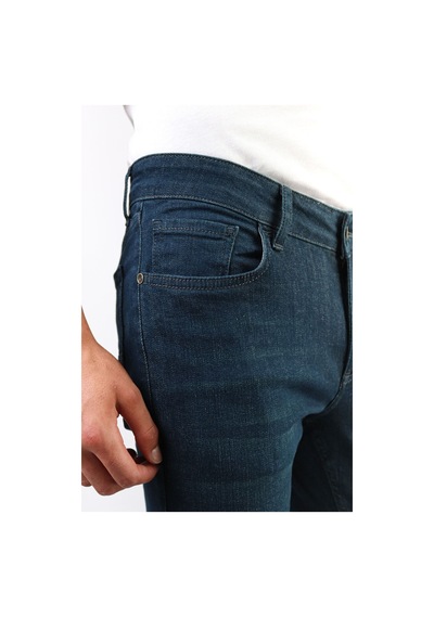 Erkek Slim Fit Dark Green Taşlamalı Jean Pantolon Hlthe1949 (492005704)