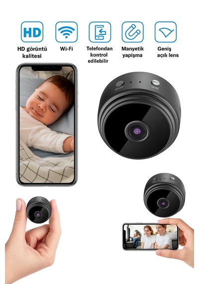 Kablosuz Bebek Kamerası Full Hd Telefonla Canlı İzleme & Wifi Bağlantı