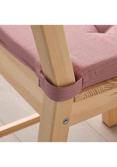 Sandalye Minderi Pembe Renk MeridyenDukkan 35/42x40x4 cm IKEA Cırt Cırtlı Bantlı