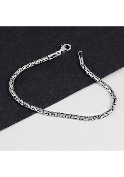 Gümüş Pazarım 925 Ayar Gümüş 3 Mm Erkek Kral Bileklik