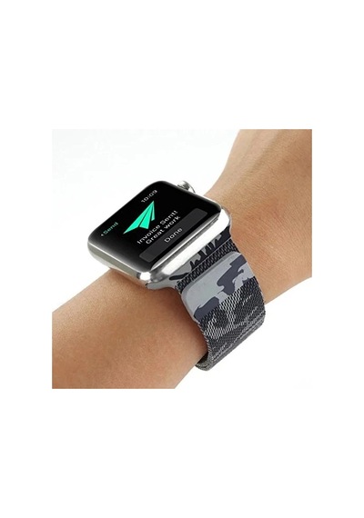 Ally Apple Watch Uyumlu   7-8 45mm 6-5-4 44mm Kayış Kordon Metal Milano Loop Kamuflaj 3-2-1 42mm- 5775