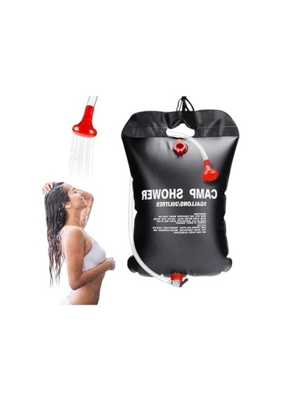 Güneş Işığıyla Su Isıtmalı 20 Litre Kamp Duş Torbası, Taşınabilir