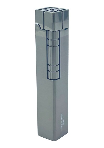 Slim Kare Metal Çakmak - Antrasit - Taşlı Gazlı