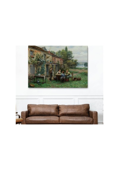 Es10 U01mrs seri Bahçede Kahve Keyfi 19, Yüzyıl Tablosu-6529 (70 x 100)