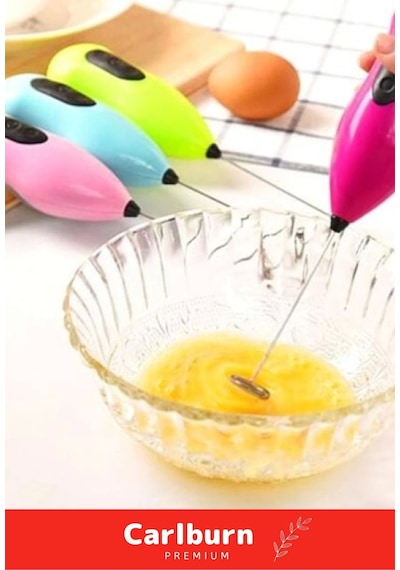 Premium Çelik Uçlu Pilli Kahve Sos Krema Mama Süt Köpürtücü Yumurta Çırpıcı Mini Mikser