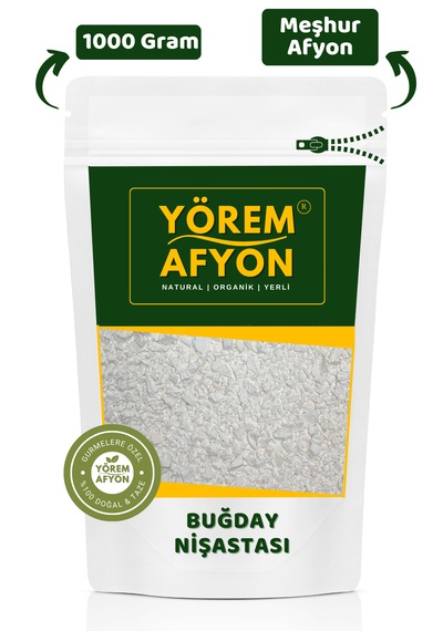 Yörem Afyon Meşhur Afyonkarahisar Güneşte Kurutulmuş Ev Tipi Taneli Buğday Nişastası 1000gr.