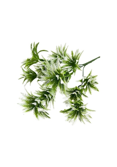 Yapay Çiçek Plastik Demet Yeşil Beyaz Mini Sıkas Demeti Garnitür
