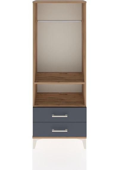 Arges Dolap 2 Raflı 2 Çekmeceli Tek Askılı 60x30x163 Çam-antr... Çam