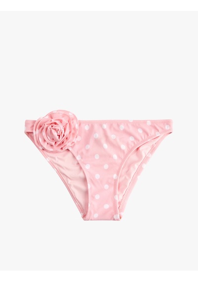 Koton Koton X Sibil Çetinkaya - Gül Aplike Detaylı Puantiyeli Bikini Altı Pembe Desenli 6sak00220mm