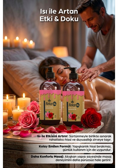 2 Adet Büyük Boy Gül Aromalı Vücut Aromaterapi Masaj Yağı 250 Ml - 581476609