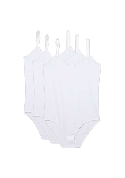 Tutku 3 Adet İp Askılı Kadın Çıtçıtlı Body Beyaz