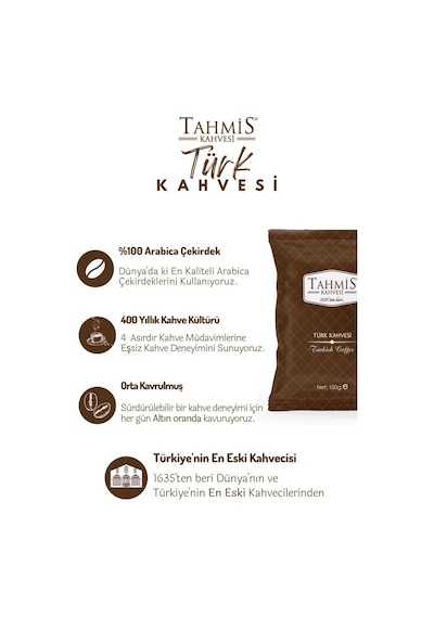 Tahmis Kahvesi Orta Kavrulmuş Türk Kahvesi 3 x 100 G