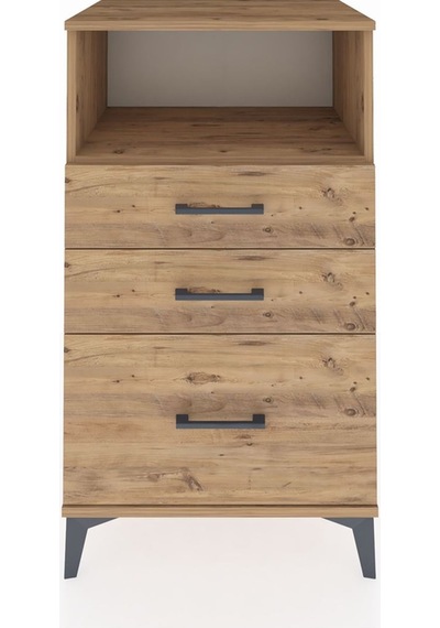 Hyperion Komodin Tek Raflı 3 Çekmeceli 60x44x106 Çam-çam Çam