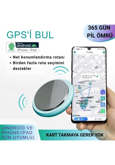 Polham Android Ve Apple Uyumlu iOS iPhone Kayıp Bulucu Airtag, Çocuklar, Evcil Hayvanlar Ve Eşyalar İçin Siyah