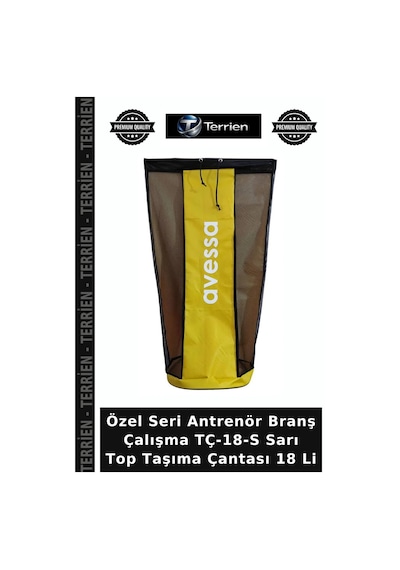 Özel Seri Antrenör Branş Çalışma Tç-18-s Sarı Top Taşıma Çantası 18 Li