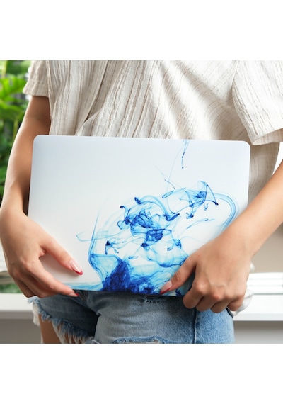 Apple Uyumlu MacBook Air 13 Kılıf Renkli Boya Desenli İnce Sert Kapak Darbe Çizilme Koruma A1369 A1466 Gri