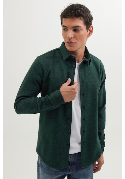 Tudors Erkek Slim Fit Dar Kesim Uzun Kollu Düz Kışlık Oduncu Yeşil Gömlek-41537 Yeşil Tudors Erkek Slim Fit Dar Kesim Uzun Kollu Düz Kışlık Oduncu Yeşil Gömlek-41537 Yeşil