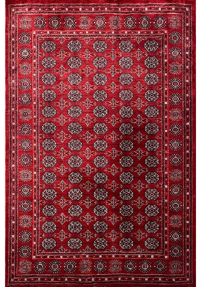 Afghan Antik Desenli Otantik Görünümlü Esoteric Vintage Kırmızı Halı Af05 Mavi-kırmızı