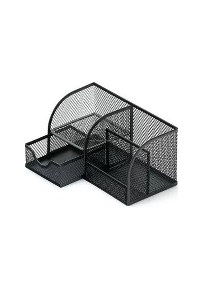 Bafix Metal Kalemlik 4 Bölmeli Siyah Mmk7023 Çok Renkli