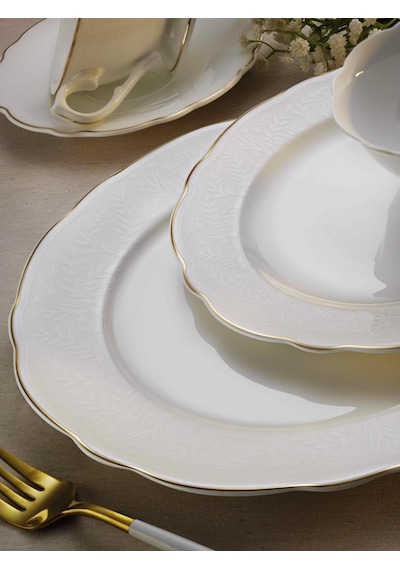 Aryıldız Asmara Bone China 36 Parça Kahvaltı Seti Beyaz