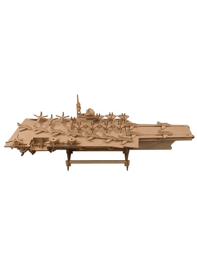 Uçak Gemisi Ahşap Maket Seti Dıy 3d Puzzle Deniz Kuvvetleri Koleksiyoner Modeli 171 Parça