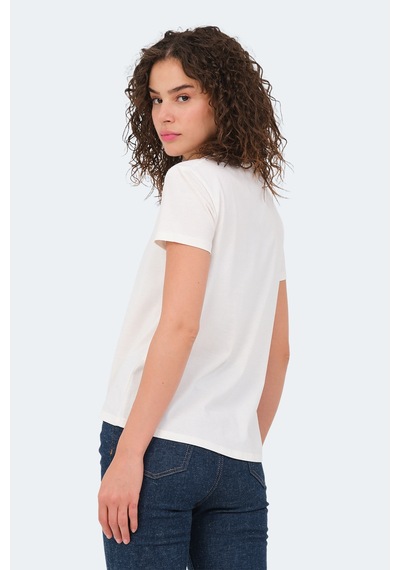Slazenger Vıraj 2 Li Set Kadın Tişört Ekru - Siyah