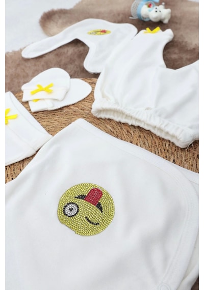 Sema Baby 5 Parça Hastane Çıkışı Zıbın Seti 0-3 Ay Çok Renkli