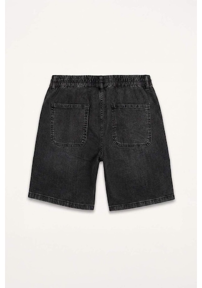 Defacto Relax Fıt Esnek Belli Jean Bermuda Şort H8889ax26smnm40 Siyah-nm40