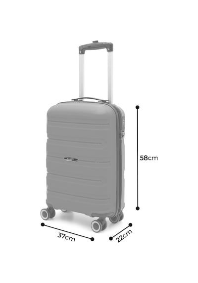 Cotpoly Artemis Pp Polipropilen&kırılmaz Kabin Boy Valiz 55 Cm Siyah