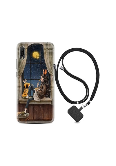 Huawei Y6 2019 Kılıf Boyun Askılı Ananas Camera Glass 1358