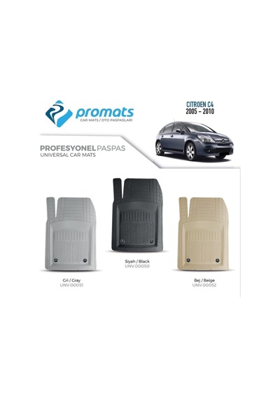 Cıtroen C4 2005-2010 Oto Paspas Profesyonel 4d Bej