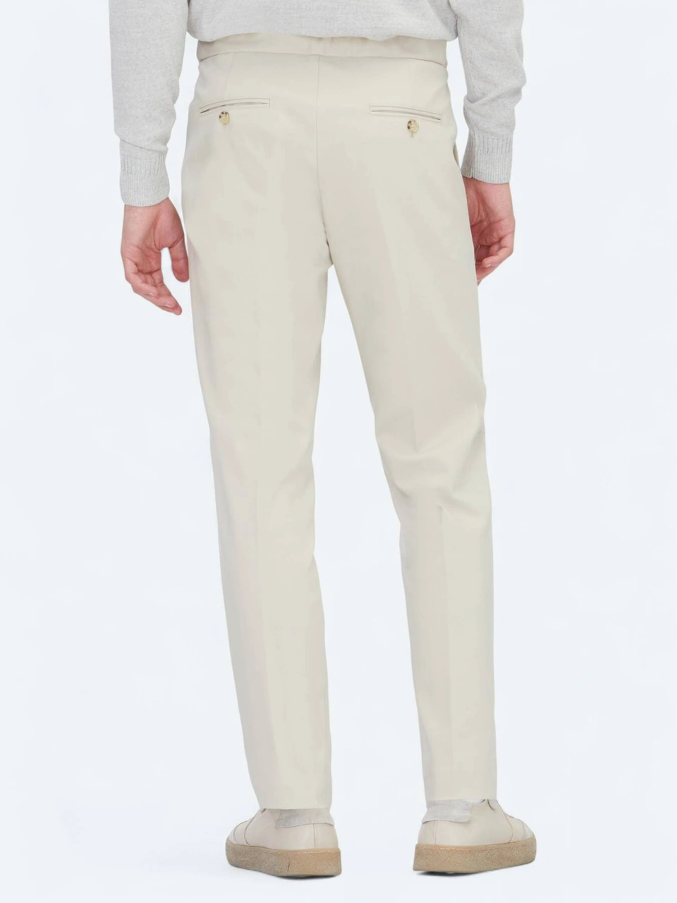 Kip Bej Dokuma Regular Fit Smart Casual Pamuk Karışımlı Pantolon Bej