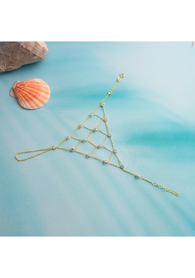 925 Ayar Gümüş Zirkon Taşlı Petek Şahmeran Altın
