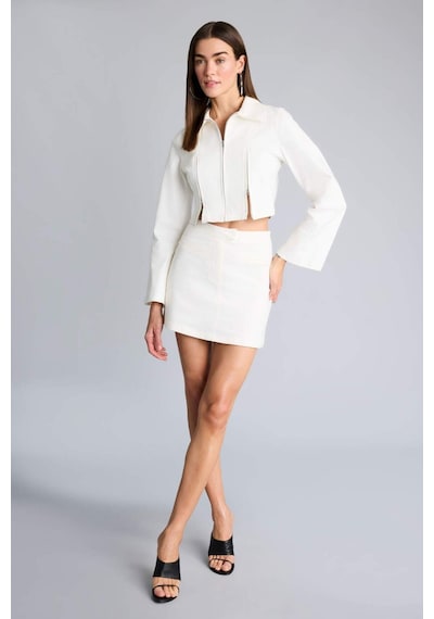 Defacto Afra X Defacto A Kesim Normal Bel Gabardin Mini Etek H3326ax26sper105 Ekru-er105