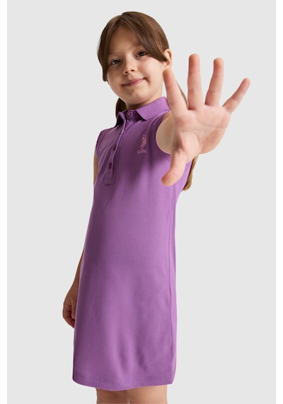 U.S. Polo Assn. Kız Çocuk Menekşe Elbise Örme 50325639-vr037 Menekse