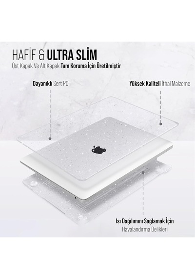 Macbook İnce Sararmayan Şeffaf Macbook Crystal İshield Kapak Sert Kabuk Koruma Kılıfı Macbook Air 15" M2 A2941 Simli Şeffaf Belirtilmemiş Macbook İnce Sararmayan Şeffaf Macbook Crystal İshield Kapak Sert Kabuk Koruma Kılıfı Macbook Air 15" M2 A2941 Simli Şeffaf Belirtilmemiş