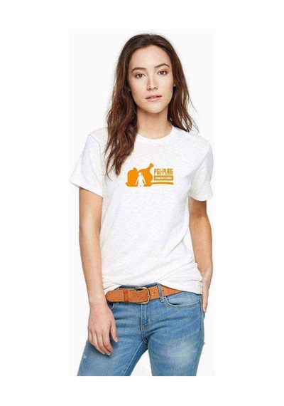 Pubg Dinner Baskılı Beyaz Kadın Tshirt