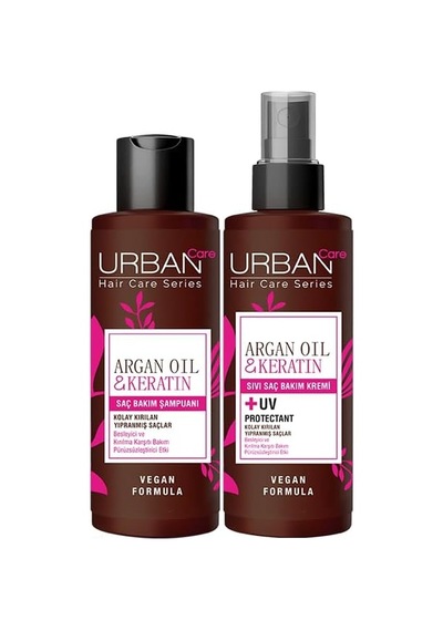 Şampuan 100 Ml + Sıvı Saç Kremi 100 Ml Argan Yağı & Keratin 2'li Set