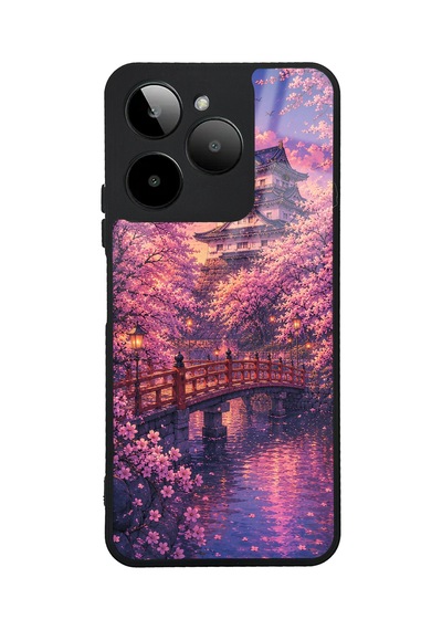 Gm Era 30 Sakura Castle Twilight Tasarımlı Glossy Telefon Kılıfı Pembe