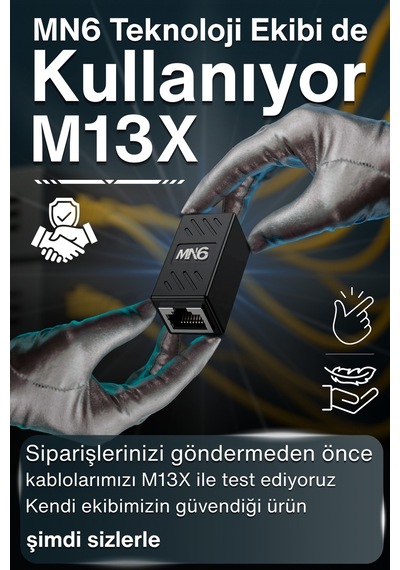 Mn6 M13x Kablo Birleştirici/2adet-cat5-cat6-cat7-cat8-uyumlu/lan Kablosu Birleştirici Ara Aparatı
