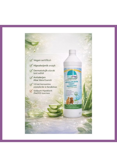 Bezos Pısy & Pısy Antialerjen Aloe Vera Esanslı Konsantre Hipoalerjenik Yüzey Temizleyici 1 L Rengaren Tekli