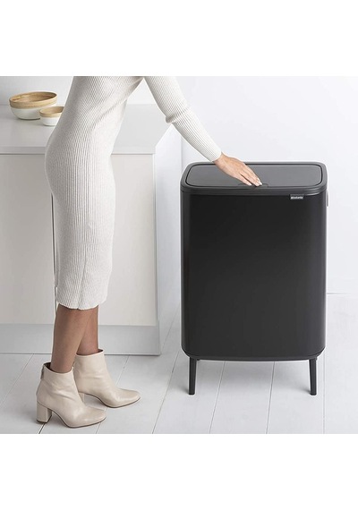 Brabantia Çöp Kutusu 60 Lt Bo Touch Dokunmatik Kapak Matt Siyah 1 Siyah