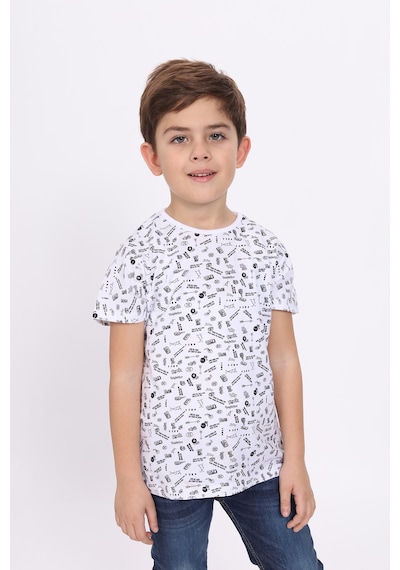 Toontoy Kids Toontoy Erkek Çocuk Komple Baskılı Tişört Beyaz