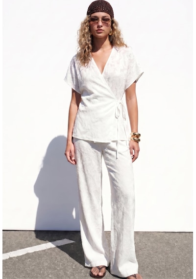 Sateen Lily Kimono - Ekru-137520