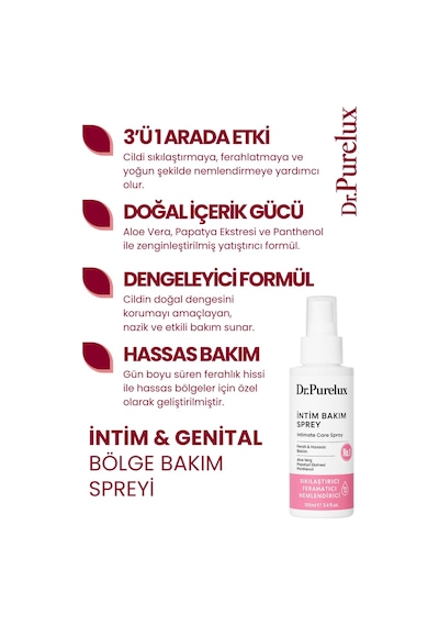 Genital Bölge Sıkılaştırıcı, Koku Giderici, , Akıntı Karşıtı İntim Sprey 100 Ml