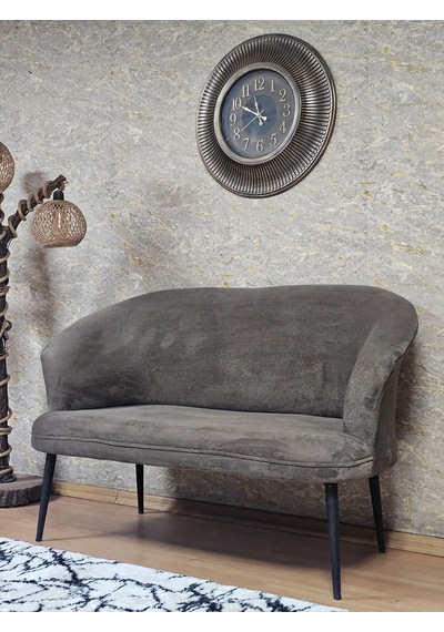Zafir İkili Teddy Siyah Boyalı Sivriltme Ayak Çay Seti Koltuk İkili Berjer , Balkon, Salon, Ofis Kahverengi