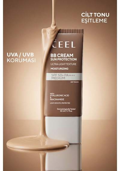 The Ceel BB Krem Medium SPF 50+ PA++++ Güneş Korumalı Leke Karşıtı ve Nemlendirici Etkili 50 ml