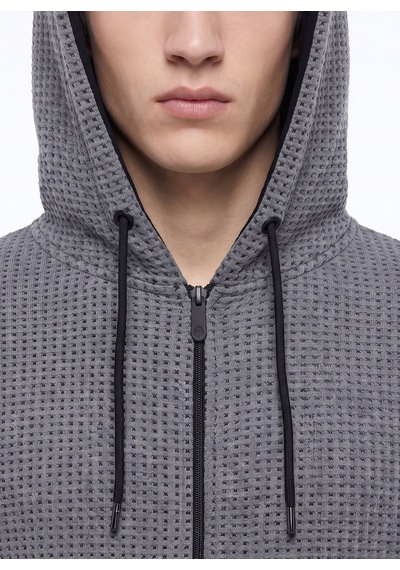 Discovery Expedition D6wm-swt3772 Gri Kapüşonlu Rahat Jakarlı Erkek Sweatshirt Gri Melanj